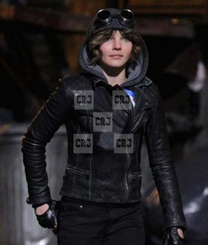 Black Slim Fit Camren Bicondova Motorcycle Jacket - Image 2