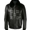 WW2 Slim Fit Classic Flight Aviator Black Jacket