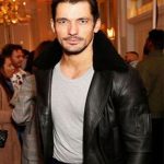 David Gandy Black Fur Collar Real Leather Jacket