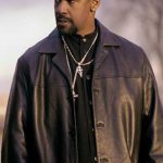 Denzel Washington Training Day Black Leather Winter Coat
