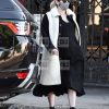 Emma Roberts Black And White Suede Winter Coat