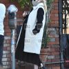 Emma Roberts Black And White Suede Winter Coat - Image 2