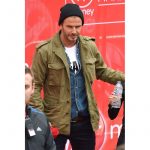 Green Cotton David Beckham Men’s Bomber Coat