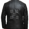Black Quilted David Beckham Motor Biker Leather Jacket - Image 2
