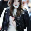 K-Pop Star Goo Hara Black Slim Fit Biker Leather Jacket