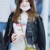 K-Pop Star Goo Hara Black Slim Fit Biker Leather Jacket - Image 3