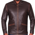 Distressed Garrett Hedlund Cowhide Slim Fit Jacket