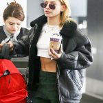 Hailey Baldwin B3 black Fur Real Cowhide Leather Winter Jacket
