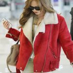 Jessica Jung Maroon Fur Lining Real Leather Jacket