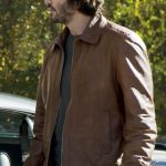 John Wick Keanu Reeves Brown Leather Jacket For Men