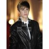 Justin Bieber Mens Real Black Leather Jacket