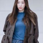K-Pop Celebrity Goo Hara Brown Leather Overcoat