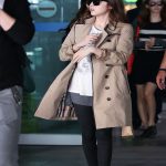 K-Pop Celebrity Jessica Jung Brown Cotton Overcoat