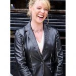 Katherine Heigl Women’s Black Real Leather Coat