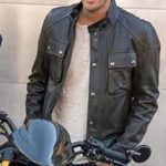 Keanu Reeves Casual Black Leather Motorcycle Jacket For Men