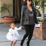 Slim Fit Kim Kardashian Black Leather Motorcycle Jacket