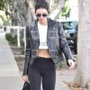 Slim Fit Kendall Jenner Black Biker Leather Jacket