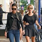 Real Black Kendall Jenner Leather Slim Fit Biker Jacket