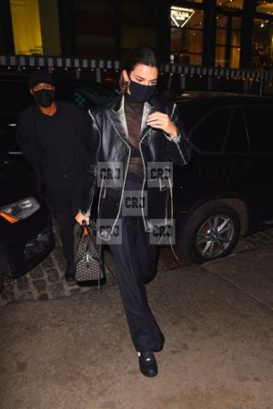 Kendall Jenner Vintage Distressed Leather Winter Coat