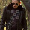 Kristen Stewart Women Vintage Brown Leather Fur Collar Jacket - Image 3
