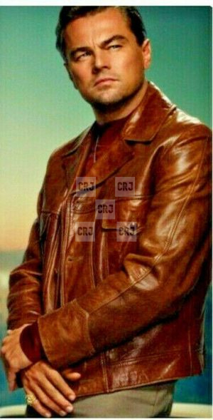 Leonardo DiCaprio Once Upon A Time In Hollywood Brown Leather Jacket - Image 3