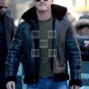 Luke Evans Mens B3 Shearling Aviator Flight Black Winter Jacket