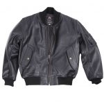 MA1 Flight Bomber Mens Real Black Leather Jacket