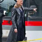 Mark Strong Shazam Dr Thaddeus Sivana Black Leather Coat