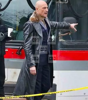 Mark Strong Shazam Dr Thaddeus Sivana Black Leather Coat