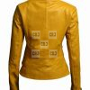 Megan Fox Leather Jacket | Megan Fox Yellow Biker Jacket - Image 3