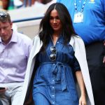 Meghan Markle Blue Denim Knee Length Dress