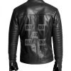 Men Black Double Zipper Biker Rib Quilted Leather Jacket - Image 2