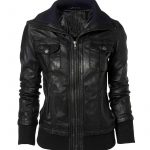 Men Women Casual Vintage Slim Fit Black Leather Jacket
