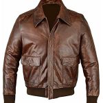 A2 Flight Airforce Pilot Aviator Bomber Leather Jacket