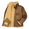 B-6 Shearling Bomber Brown Leather Jacket - Image 2