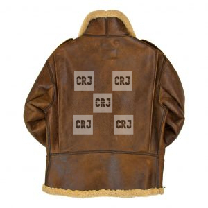 B-6 Shearling Bomber Brown Leather Jacket - Image 3