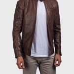 Cafe Racer Best Brown Slim Fit Leather Jacket