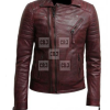 Brown Biker Mens Cross Zipped Fashion Leather Jacket - Image 3