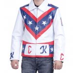 Evil Knievel Daredevil White Motorcycle Leather Jacket
