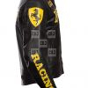 Ferrari Black Moto Racer Leather Jacket - Image 2
