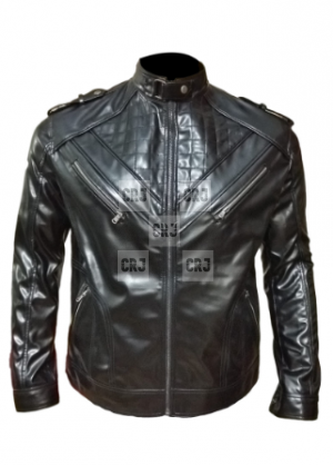 Vintage Black Genuine Antique Moto Faux Leather Jacket