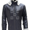 B3 Bomber Sheepskin with Removable Hood Jacket