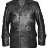 Dr Who Olive German Military Black Leather Coat