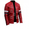 Red Cafe Racer Genuine Leather Jacket - Image 2