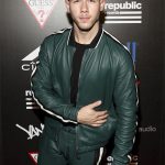 Nick Jonas Mens Green Genuine Bomber Leather Jacket