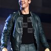 Nick Jonas Mens Green Genuine Bomber Leather Jacket - Image 2
