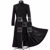 Neo Matrix Keanu Reeves Black Trench Winter Coat - Image 2