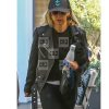 Sarah Michelle Gellar Street Style Black Leather Biker Jacket - Image 2