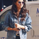 Selena Gomez Casual Blue Denim Jacket For Ladies