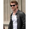 Super Star Chris Hemsworth Black Biker Leather Jacket - Image 2